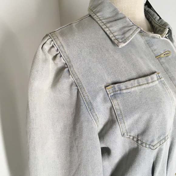 Misguided light denim cowgirl dress, fitted waist, button down, above the knee - Picture 2 of 9